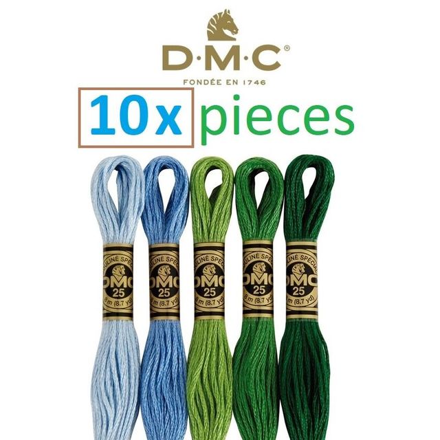 10 Pieces DMC Mouline Six Strand Embroidery Floss Thread Cotton Cross  Stitch Yarn String Craft Sewing